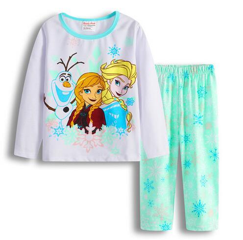 Gift Sleepwear Girls Pyjama Baby Clothes Children Clothing Set Kids Pijamas Girls Snow Queen Elsa Anna Princess Pajamas suit