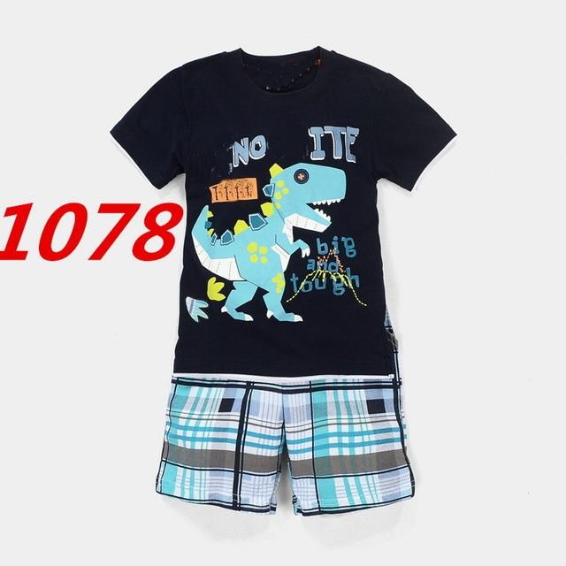 summer Children's clothing sets Fashion cartoon printing Baby girl pajamas suit sets cotton shirts+casual shorts S003