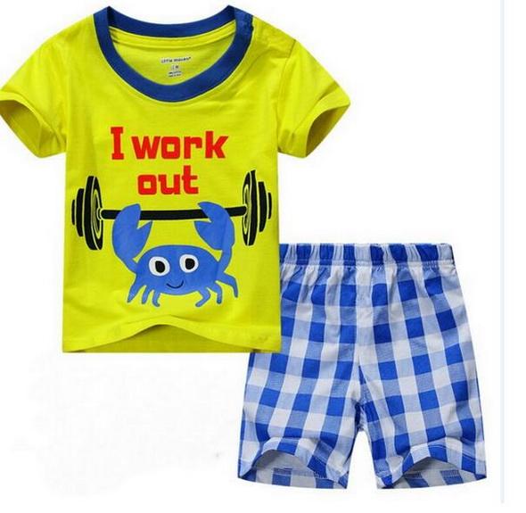 Summer Children's Pajamas set Baby brand Cartoon home clothing girls princess Sleepwear kids pajamas pijamas boys Nightwear Z1