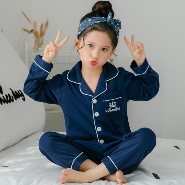 Infant Satin pink Plume Autumn Children Pajamas Long Sleeve Cartoon Kids Girl Clothes Suit Children's Pyjamas Home Clothes