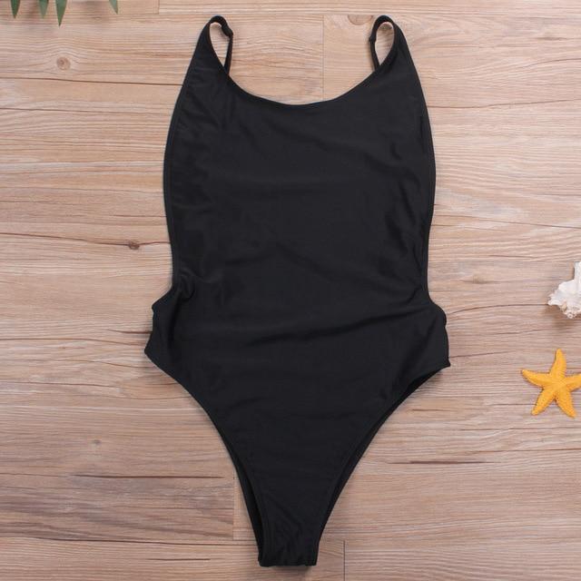 Sexy Thong Swimwear One Piece Swimsuit Women 2019 Piece Swimsuit Solid Monokini Female Beach wear Backless Bodysuit Bathing Suit