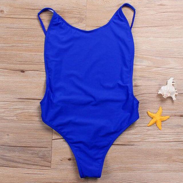 Sexy Thong Swimwear One Piece Swimsuit Women 2019 Piece Swimsuit Solid Monokini Female Beach wear Backless Bodysuit Bathing Suit