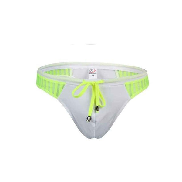 Men's Sexy Swimming Briefs Mesh Patchwork G-string Swimsuits Surf Wear Thong Low Waist Board Shorts Bathing Suit Beach Wear