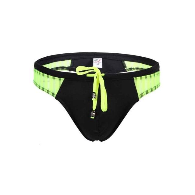 Men's Sexy Swimming Briefs Mesh Patchwork G-string Swimsuits Surf Wear Thong Low Waist Board Shorts Bathing Suit Beach Wear