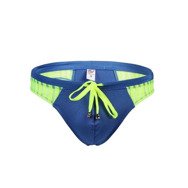 Men's Sexy Swimming Briefs Mesh Patchwork G-string Swimsuits Surf Wear Thong Low Waist Board Shorts Bathing Suit Beach Wear