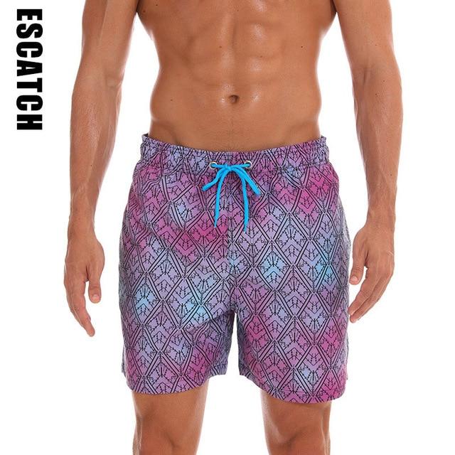 2019 New Men's Swim Trunks Quick Dry Beach Shorts with Pockets Short Swiming Trunks with Mesh Lining Swimwear Bathing Suits
