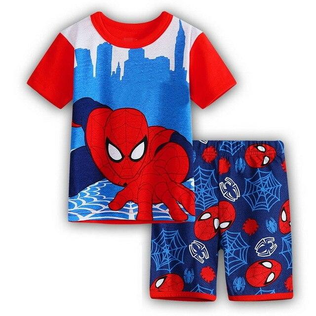 Childen Pijama Bebe Night Wear Infantil Pajamas Summer Toddler Boy Sleepwear Pijama Kids Short Sleeve Homewear Clothes YW121