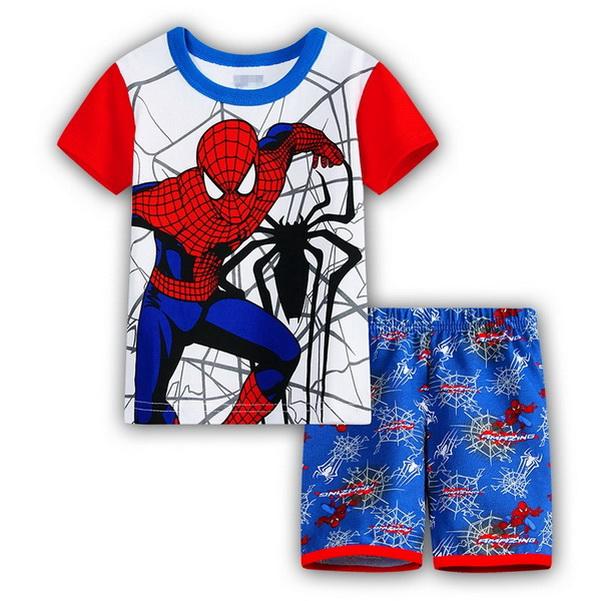 Childen Pijama Bebe Night Wear Infantil Pajamas Summer Toddler Boy Sleepwear Pijama Kids Short Sleeve Homewear Clothes YW121