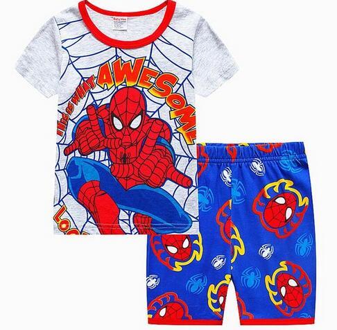 Childen Pijama Bebe Night Wear Infantil Pajamas Summer Toddler Boy Sleepwear Pijama Kids Short Sleeve Homewear Clothes YW121