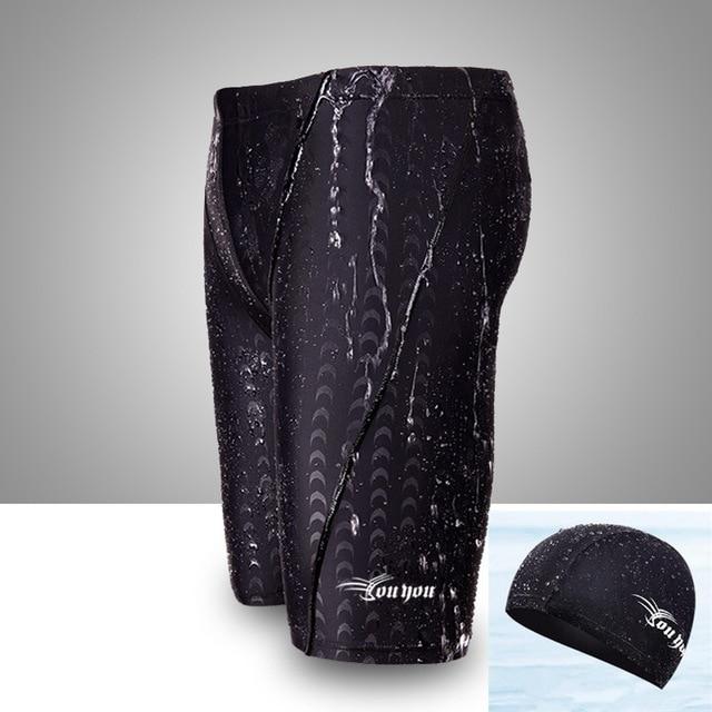 Free Shipping Professional Men Competitive Swim Trunks Shark Skin Swimwear Brand Solid Jammer Swimsuit Fifth Pant