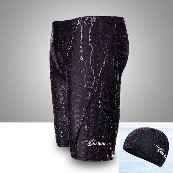 Free Shipping Professional Men Competitive Swim Trunks Shark Skin Swimwear Brand Solid Jammer Swimsuit Fifth Pant