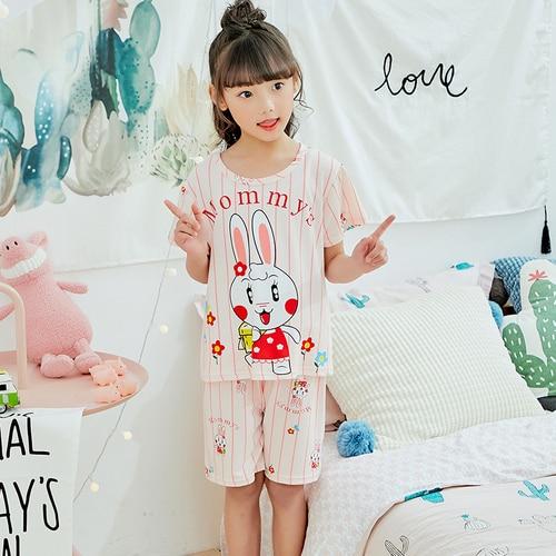 Pajamas Suit for Kids Cartoon Cute Children Pijamas Short Sleeve Summer Girls Sleepwear Baby Pyjamas Set Boys Sleepwear