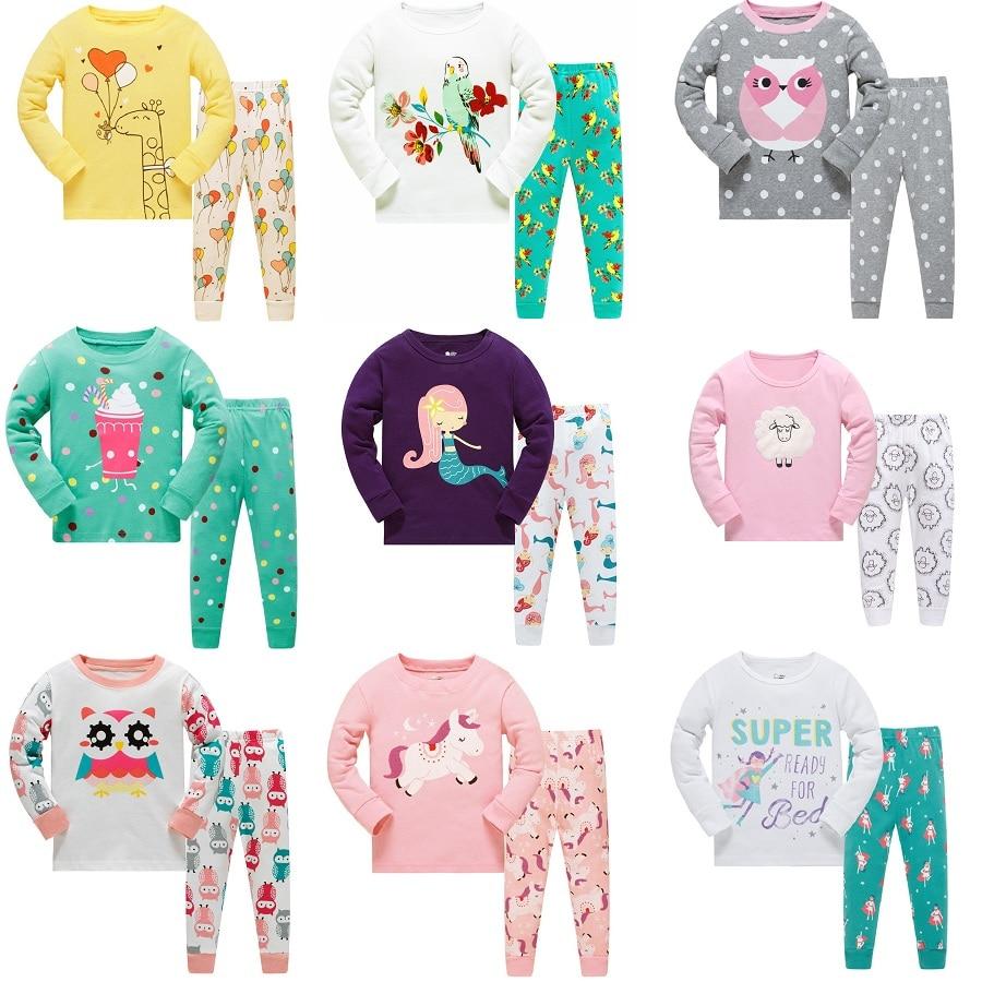 NEW 2019 girlys nightwear girls family christmas pajamas cartoon kids pajama sets,children sleepwear toddler baby pyjamas 3T-8T