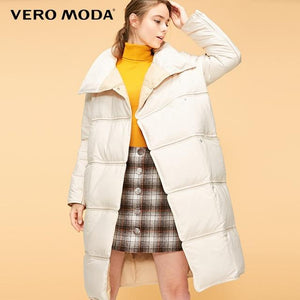 Vero Moda new webbing stitching edging medium and long bomber down jacket