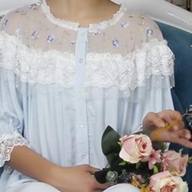 Woman Robe Nightgown Long Sleepwear Vintage Elegant Homewear Ladies Long Dress Full Length Nighties