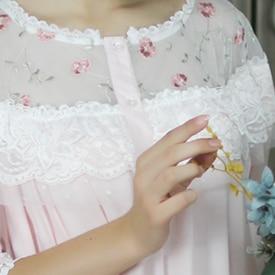 Woman Robe Nightgown Long Sleepwear Vintage Elegant Homewear Ladies Long Dress Full Length Nighties