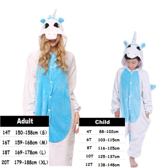 Kids Unicorn Pijama Adult Winter Pyjama Sleepwear For Women Boys Cartoon Homewear Onesie Kigurumi Pajamas Set Baby Girls Clothes
