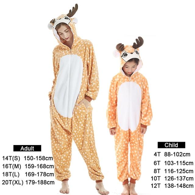Kids Unicorn Pijama Adult Winter Pyjama Sleepwear For Women Boys Cartoon Homewear Onesie Kigurumi Pajamas Set Baby Girls Clothes