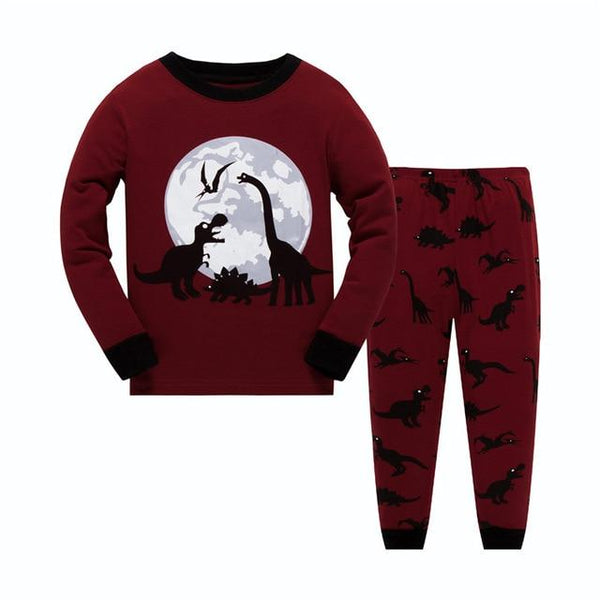 LUCKYGOOBO Kids Pajamas Set Boys Dinosaurs printing Sleepwear fashion pyjamas Set 2-7Y Children's Home pajamas Baby Boy Clothing