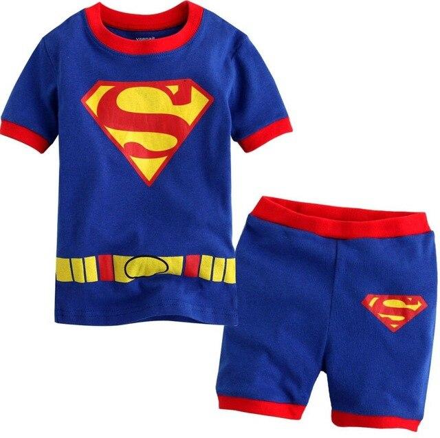 Hot Selling summer Baby Boys Toddler 2PCS Set Super Mario Sleepwear Nightwear Pajamas Set 2-7Y