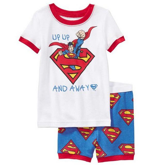 Hot Selling summer Baby Boys Toddler 2PCS Set Super Mario Sleepwear Nightwear Pajamas Set 2-7Y