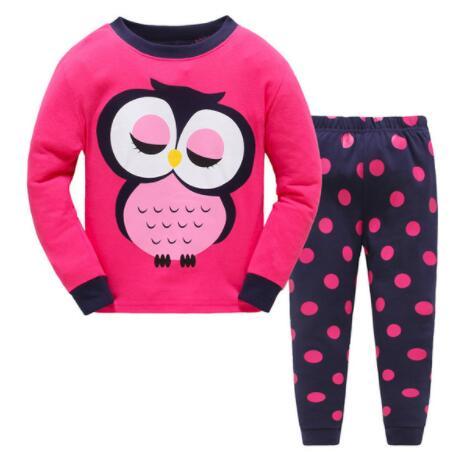 Children Casual Pajamas Clothing Set Boys & Girls Cartoon Sleepwear Suit Sets Kids Long-sleeved+Pant 2-Piece Cotton Pajamas Sets