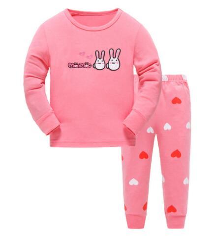 Children Casual Pajamas Clothing Set Boys & Girls Cartoon Sleepwear Suit Sets Kids Long-sleeved+Pant 2-Piece Cotton Pajamas Sets