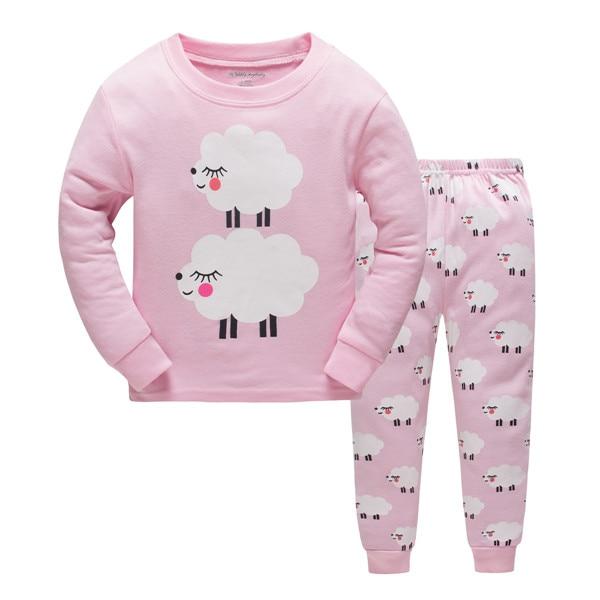 Children Casual Pajamas Clothing Set Boys & Girls Cartoon Sleepwear Suit Sets Kids Long-sleeved+Pant 2-Piece Cotton Pajamas Sets