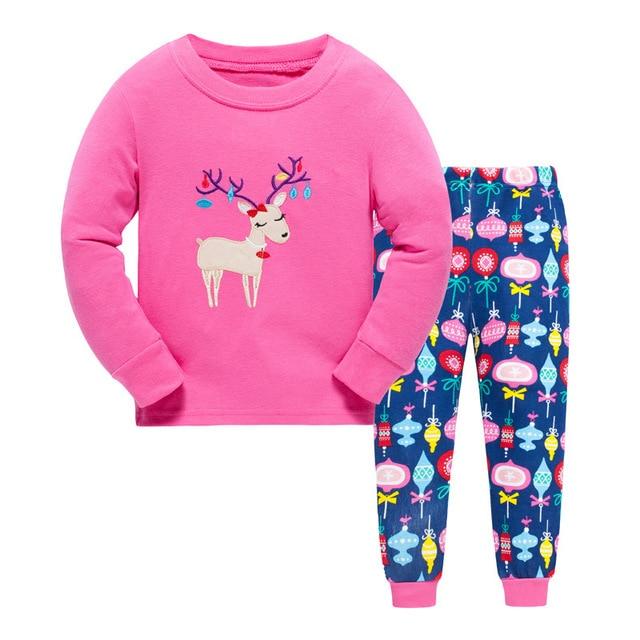 Children Casual Pajamas Clothing Set Boys & Girls Cartoon Sleepwear Suit Sets Kids Long-sleeved+Pant 2-Piece Cotton Pajamas Sets