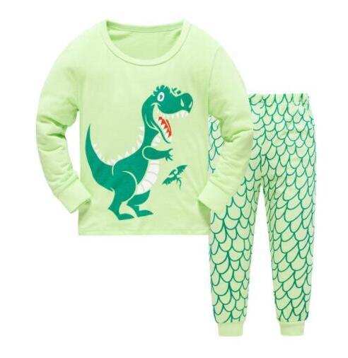 Children Casual Pajamas Clothing Set Boys & Girls Cartoon Sleepwear Suit Sets Kids Long-sleeved+Pant 2-Piece Cotton Pajamas Sets