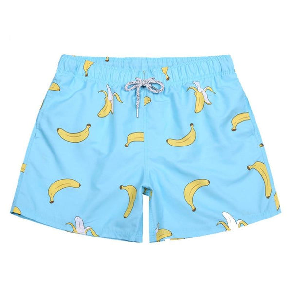 2019 New Men's Prints bananas Board Shorts Quick Dry Beach Shorts Swim Trunks Swimwear Surfing Shorts Short De Bain Homme