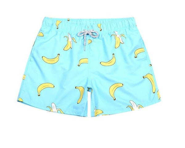 2019 New Men's Prints bananas Board Shorts Quick Dry Beach Shorts Swim Trunks Swimwear Surfing Shorts Short De Bain Homme