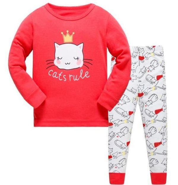 Girls Home Sleepwear Baby Kids Cotton Pajamas Set Children Cartoon Long Sleeve Pyjamas Clothing Sets Boys Casual Pijamas Set