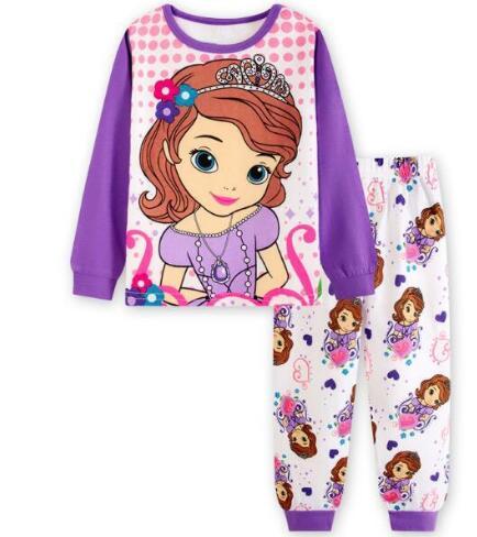 2019 Children Cartoon Pajamas Clothing Sets Girls Casual long-sleeved Blouse+pant two-piece Suit Set Boys Kids Sleepwear Sets