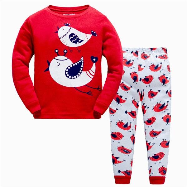 2019 Children Cartoon Pajamas Clothing Sets Girls Casual long-sleeved Blouse+pant two-piece Suit Set Boys Kids Sleepwear Sets
