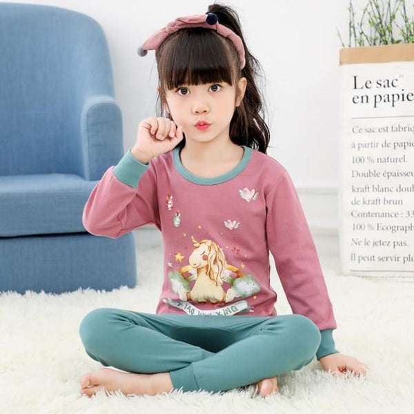 Kids Clothes Big Boys Girls Pajamas Sets Unicornio Pyjamas Kids Sleepwear Cotton Nightwear Homewear Cartoon Toddler Baby Clothes