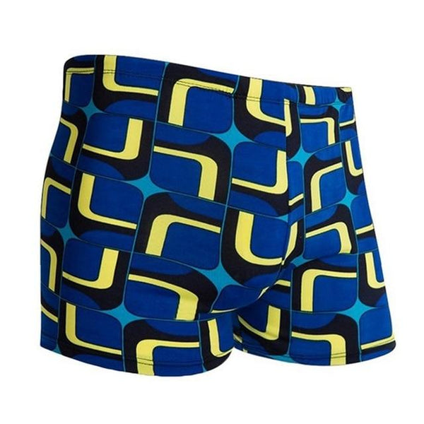 Outdoor Sportswear Men's Torso Print Drawstring Light Breathable Swim Surf Shorts Swimwear