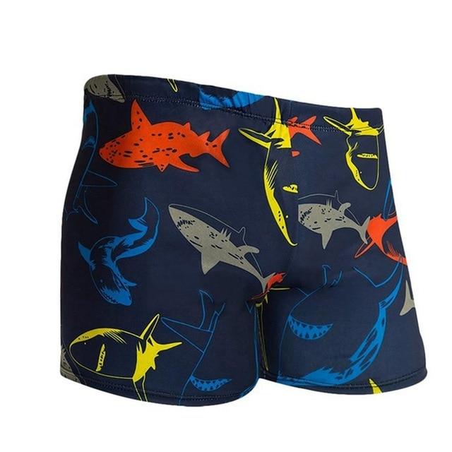 Outdoor Sportswear Men's Torso Print Drawstring Light Breathable Swim Surf Shorts Swimwear