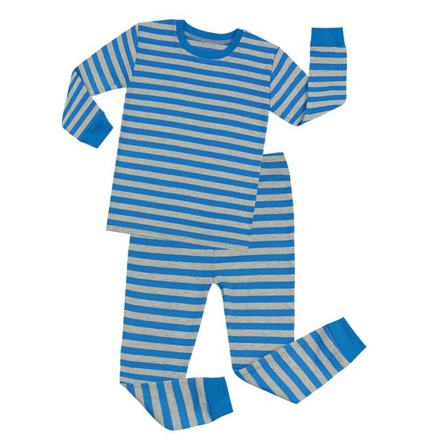 Cotton Baby Nightwear Children Gray and Black Stripes Pajama Sets Kids Pijamas for 1-8 Years Pijamas Infantil Boys Sleepwear