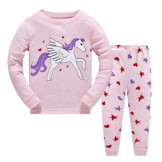 Children Casual Pajamas Clothing Set Boys & Girls Cartoon Sleepwear Suit Sets Kids Long-sleeved+Pant 2-Piece Cotton Pajamas Sets