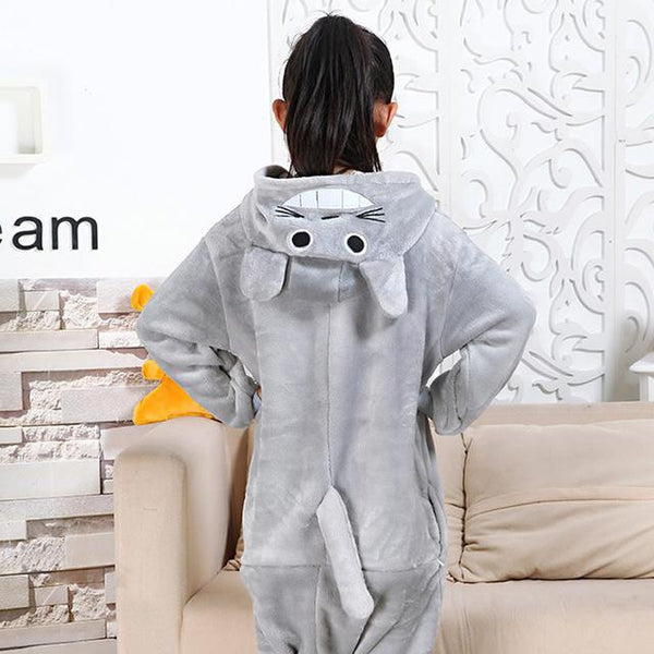 Flannel Kigurumi Children Pajamas Set Winter Hooded Animal Unicorn Pikachu Stitch Kids Pajamas For Boys Girls Sleepwear Onesies