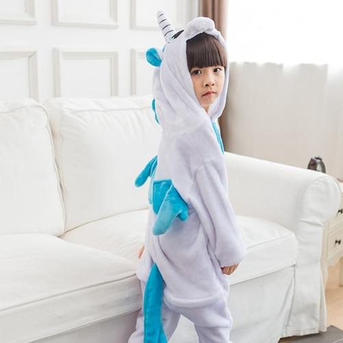 Kids Animal Pajama Unisex Boy Girl Cartoon Pyjama Minions Pikachu Unicorn Stitch Pijama Onesie Hoodie Sleepwear