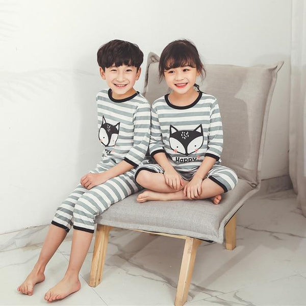 Summer Children's Pajamas Cartoon Pajamas For Girls Boys Short Sleeve T-shirt+Pants Pyjamas Sets Baby Clothes Kids Sleepwear
