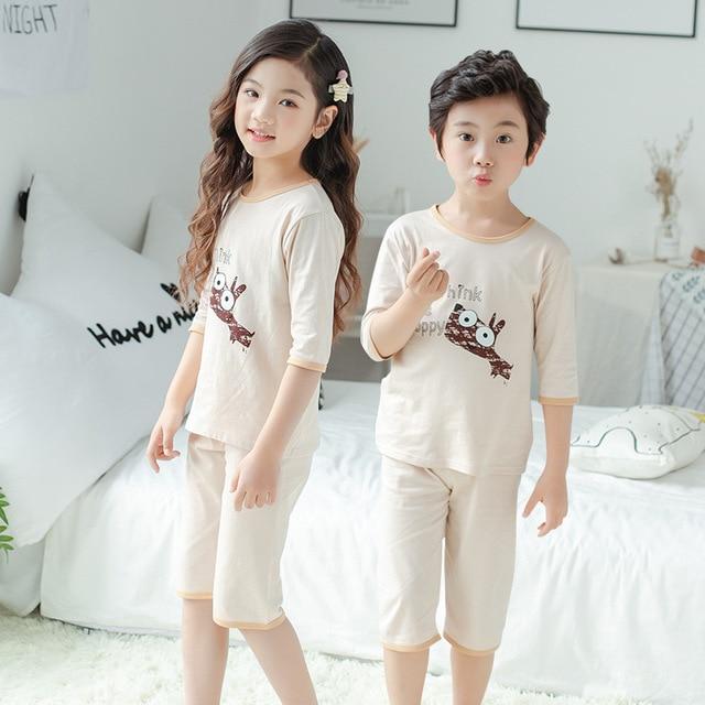 Summer Children's Pajamas Cartoon Pajamas For Girls Boys Short Sleeve T-shirt+Pants Pyjamas Sets Baby Clothes Kids Sleepwear