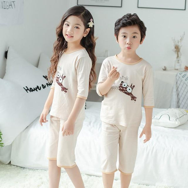 Summer Children's Pajamas Cartoon Pajamas For Girls Boys Short Sleeve T-shirt+Pants Pyjamas Sets Baby Clothes Kids Sleepwear