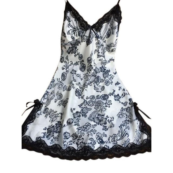 Women Sexy Silk Satin Night Dress Lingerie Sleeveless Nighties V-neck Nightgown Nightdress Lace Sleepwear Nightwear For Women