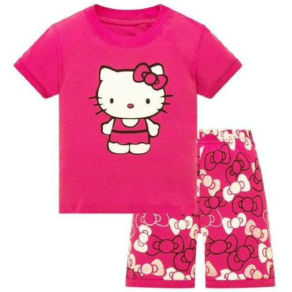 Baby kids Pajamas Set summer children Short Sleeve cotton sleepwear Girl Cartoon pyjamas girls cute home clothing girl nightwear