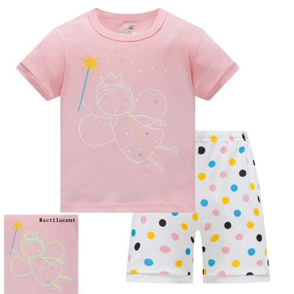 Baby kids Pajamas Set summer children Short Sleeve cotton sleepwear Girl Cartoon pyjamas girls cute home clothing girl nightwear
