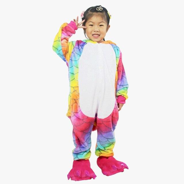 22 New Style Kids Pajamas Winter Flannel Animal Unicorn Pikachu Pegasus Cat Boys Girls Pajamas Onesie Children Sleepwear