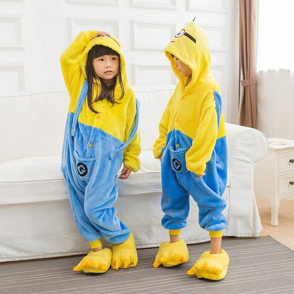 winter Kigurumi Children Pajamas Set Unicorn Hooded Animal Unicorn pajamas Stitch Kids Pajamas For Boys Girls Sleepwear Onesies